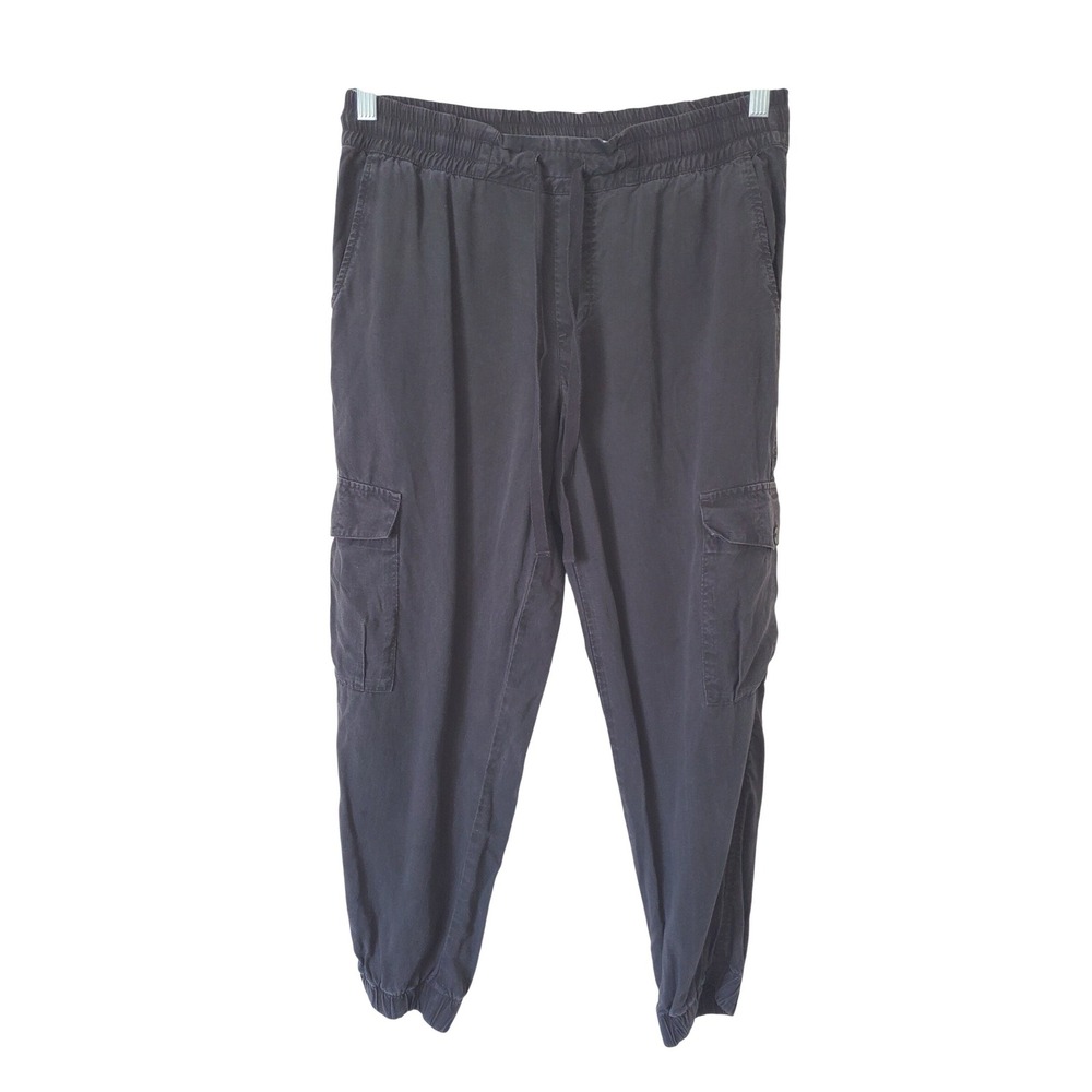 Cloth & Stone Charcoal Gray Tencel Cargo Jogger Pants Womens Small Elastic Waist